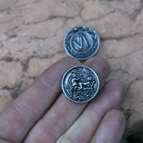 ROM, EROTISCHER TOKEN SPINTRIA VI, 1. JAHRHUNDERT, MÜNZNACHBILDUNG