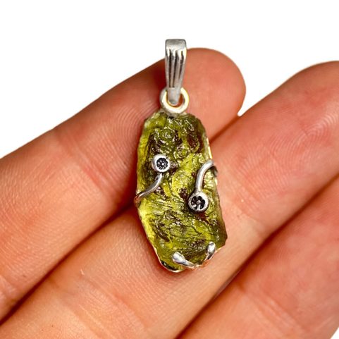 LIBRA, HALSKETTE - MOLDAVIT, STERLINGSILBER 925/1000