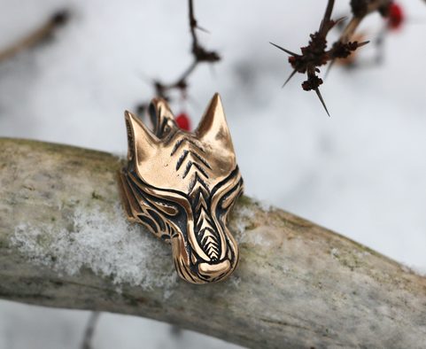 WARG, NORSE WOLF, VIKING PENDANT, BRONZE