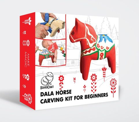 DIY02 – DALA HORSE CARVING KIT – COMPLETE STARTER WHITTLING KIT