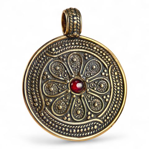 VESNA, SLAVIC PENDANT, MORAVIA MAGNA EMPIRE, BRONZE GARNET