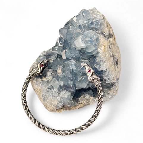 HUGINN AND MUNINN, VIKING BRACELET, SILVER