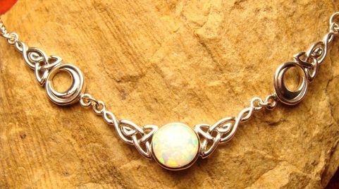 LUNAR NECKLACE WITH OPAL, SILVER 925