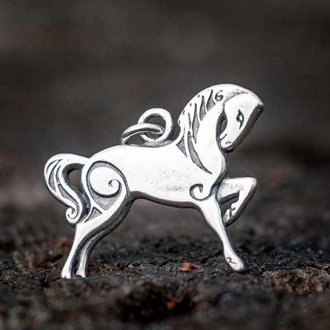 CELTIC HORSE, SILVER PENDANT