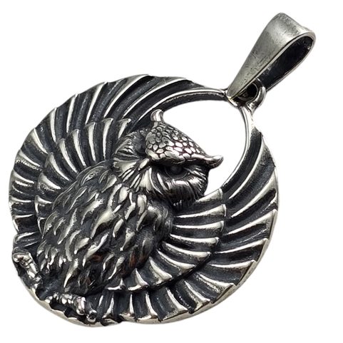 OWL, ANTIQUE PENDANT, SILVER 925/1000