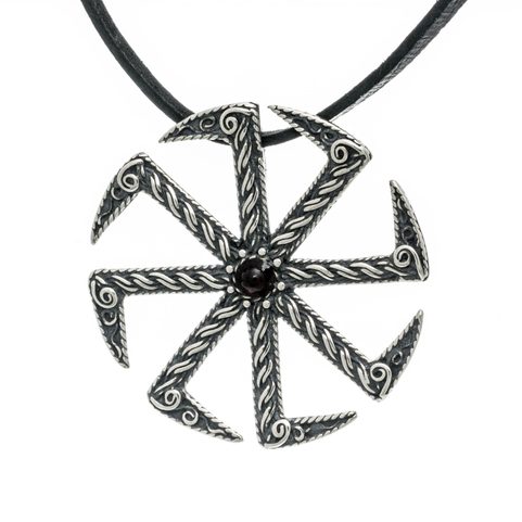 KOLOVRAT, SLAWISCHES SYMBOL DER SONNE, ANHÄNGER, SILBER 925