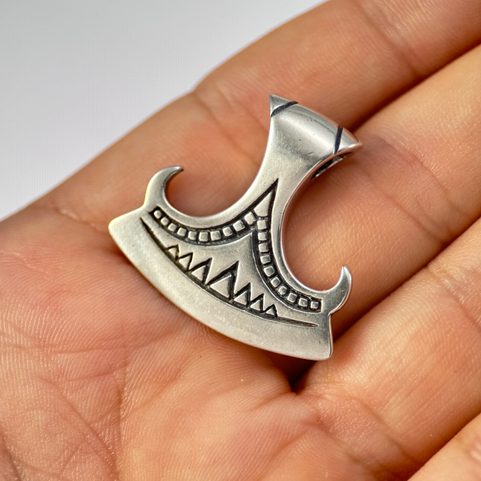 PERUN'S BEARDED AXE, SILVER PENDANT
