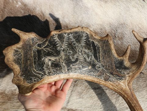 CERNUNNOS, CELTIQUE DIEU, GRAVÉE ANTLER