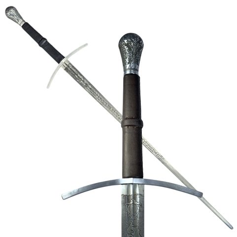 NORBERT HAND-AND-A-HALF MEDIEVAL SWORD ETCHED