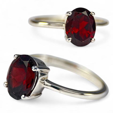 ALIOTH, RING, GARNET SILVER 925/1000