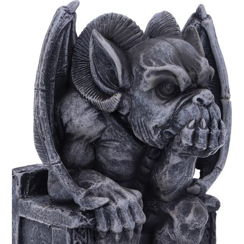 EDO DARK BLACK GROTESQUE GARGOYLE FIGURINE