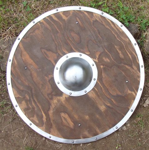ROUND SHIELD III, WOOD AND METAL - DECORATIVE