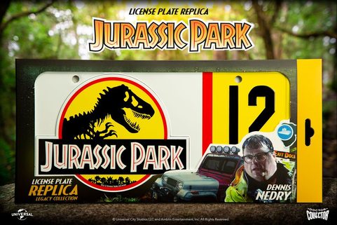 JURASSIC PARK REPLICA 1/1 DENNIS NEDRY LICENSE PLATE
