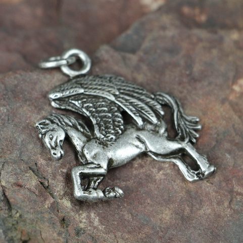 PEGASUS, PENDANT, ZINC ANTIQUE SILVER