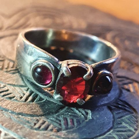 CITTADELLA, RING, GARNET, SILVER 925
