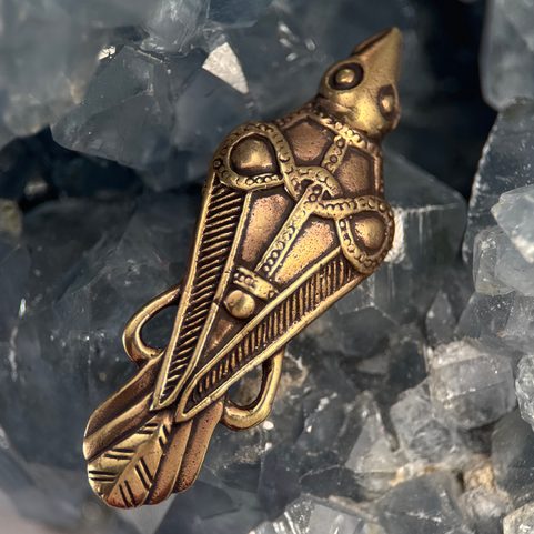 VIKING RAVEN BROOCH, OLAND, SWEDEN, BRONZE BROOCH