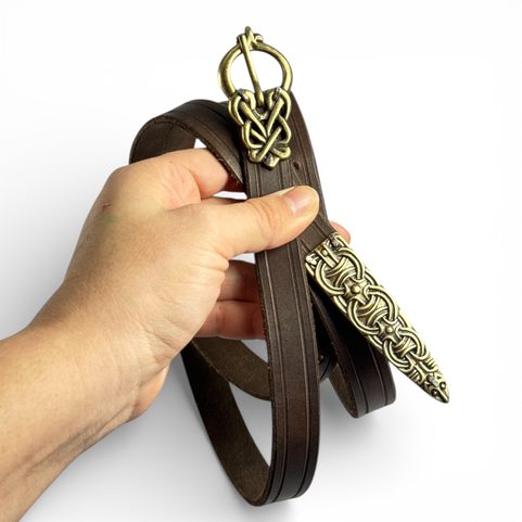 VIKING BELT - BRASS BUCKLE AND STRAP END