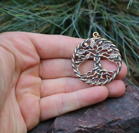 OAK SACRED TREE OF LIFE PENDANT BRONZE