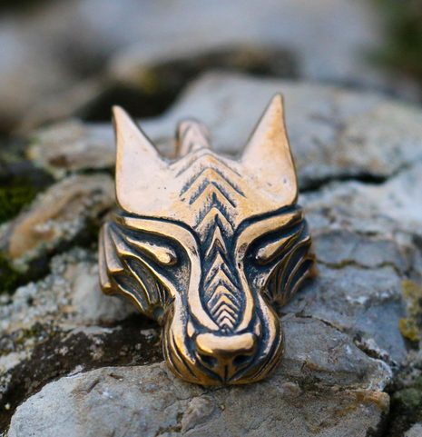 WARG, NORSE WOLF, VIKING PENDANT, BRONZE