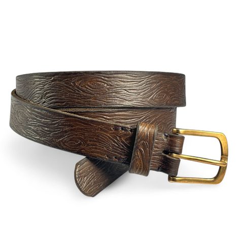 TREE BARK, LEATHER BELT, BROWN