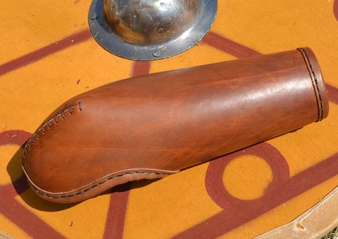 LEATHER BRACER WITH ELBOW PROTECTION, THICK LEATHER