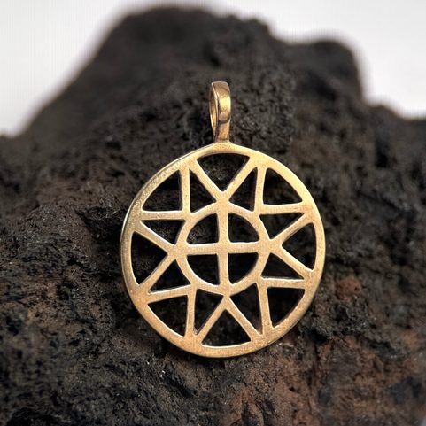SUN AND CROSS, SMALL, BRONZE PENDANT