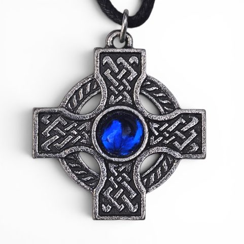 PENDANT CELTIC CROSS, BLUE