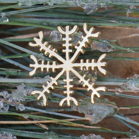 AEGISHJALMUR - HEAUME DE CRAINTE, PENDENTIF, PLAQUÉ OR