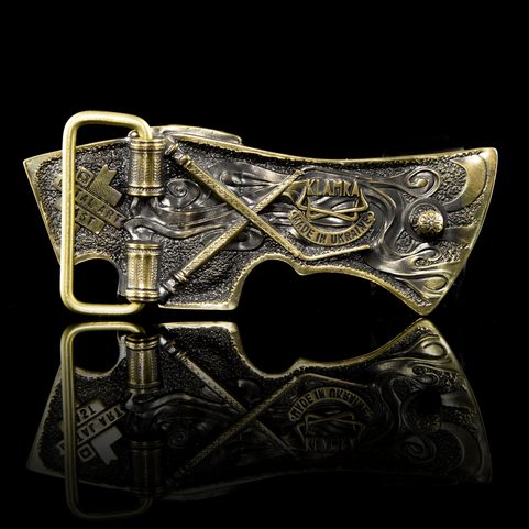 CARPATHIAN AXE, BELT BUCKLE, BRASS