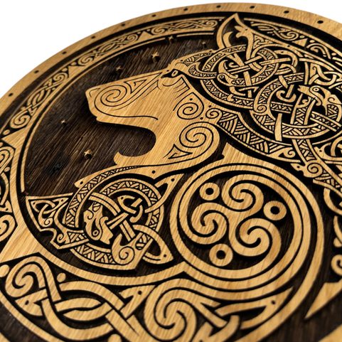 CELTIC WOLF, WOODEN WALL PICTURE 32CM