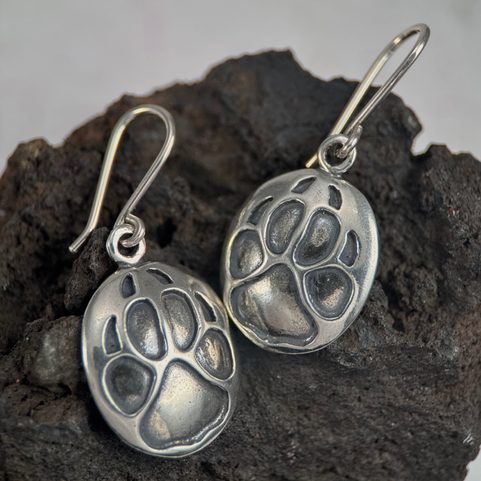 WOLF TRACK, EARRINGS, STERLING SILVER
