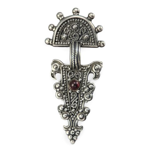 TÊTE D'AIGLE, FIBULE DÉBUT MOYEN ÂGE VERSION PENDENTIF - ARGENT 925