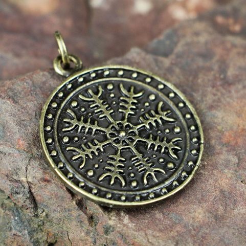 HELM OF AWE ÆGISHJÁLMUR ICELANDIC PENDANT, ZINC