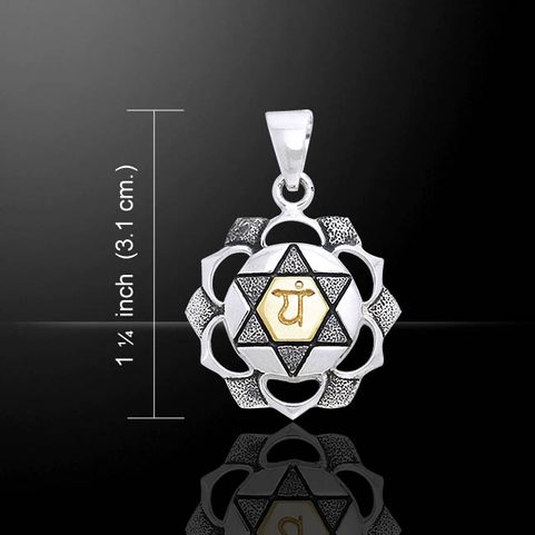 ANAHATA HEART SILVER AND GOLD CHAKRA PENDANT