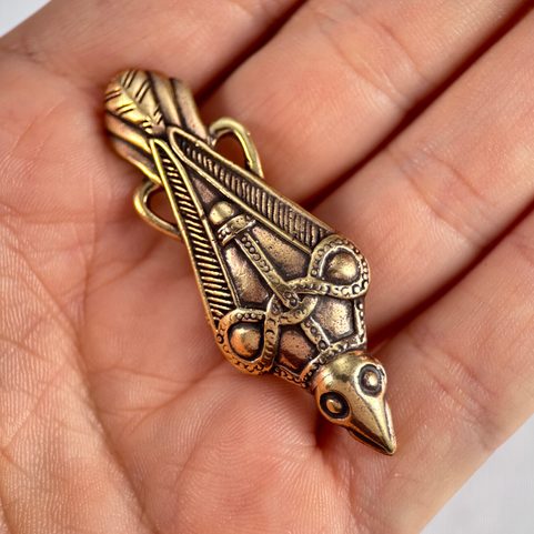VIKING RAVEN BROOCH, OLAND, SWEDEN, BRONZE BROOCH