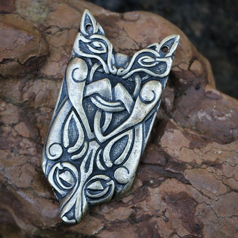 FENRIR BORRE STYLE - STRAP END, ZINC, ANT. BRASS