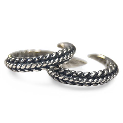 WIKINGER-RING GESTRICKT, SILBER, AG 925