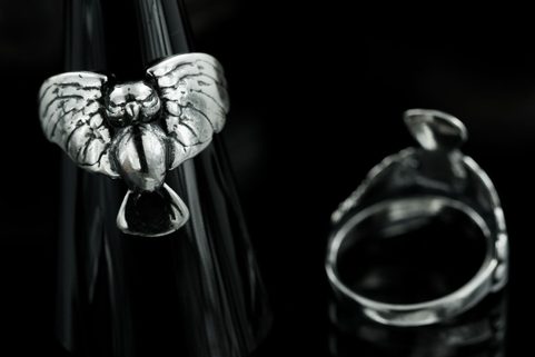 HIBOU, BAGUE D'ARGENT