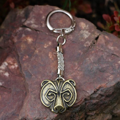 URSUS, PORTE-CLÉS D'OURS, FOURMI ZINC. LAITON