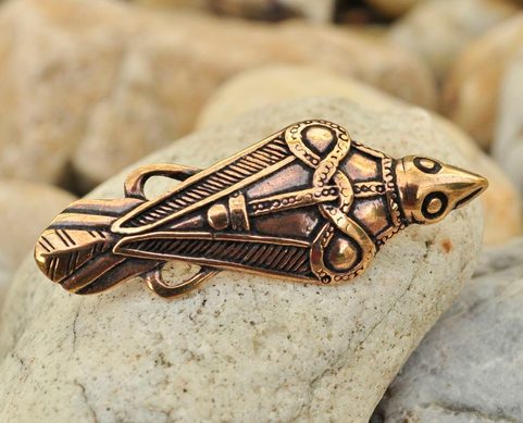 VIKING RAVEN BROOCH, OLAND, SWEDEN, BRONZE BROOCH