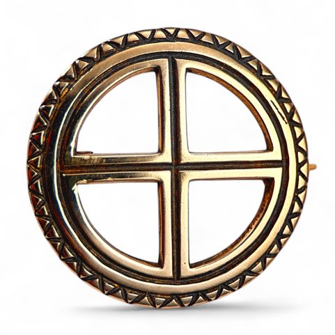 SUN CROSS, BRONZE BROOCH