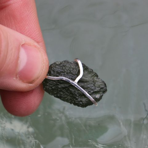 IVKA, MOLDAVITE, SILVER PENDANT AG 925