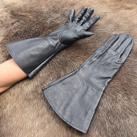 GANTS D'ESCRIME EN CUIR NOIR