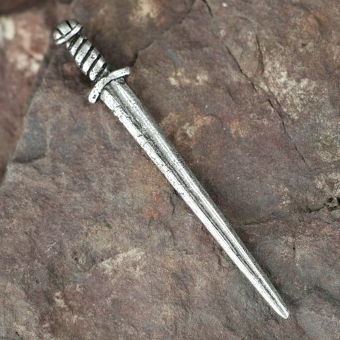 VIKING SWORD, ZINC PENDANT, ANTIQUE SILVER