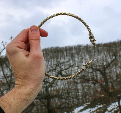 HUGINN AND MUNINN, VIKING TORC, BRASS