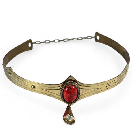 MEDIEVAL CROWN, BRASS, GLASS