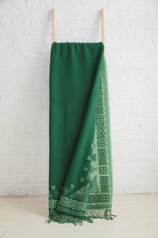 CELTIC WOOL BLANKET, GREEN