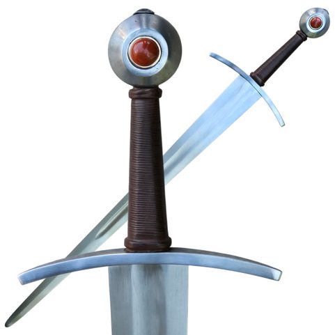 JASPER, ÉPÉE À UNE MAIN, XIVE-XVE SIÈCLE, PLEIN TANG, AVEC PIERRE