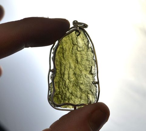 UMBRA, SILBER-ANHÄNGER, MOLDAVIT, AG 925