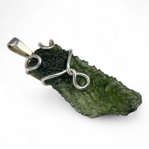 ALBA, PENDENTIF - MOLDAVITE, ARGENT 925/1000